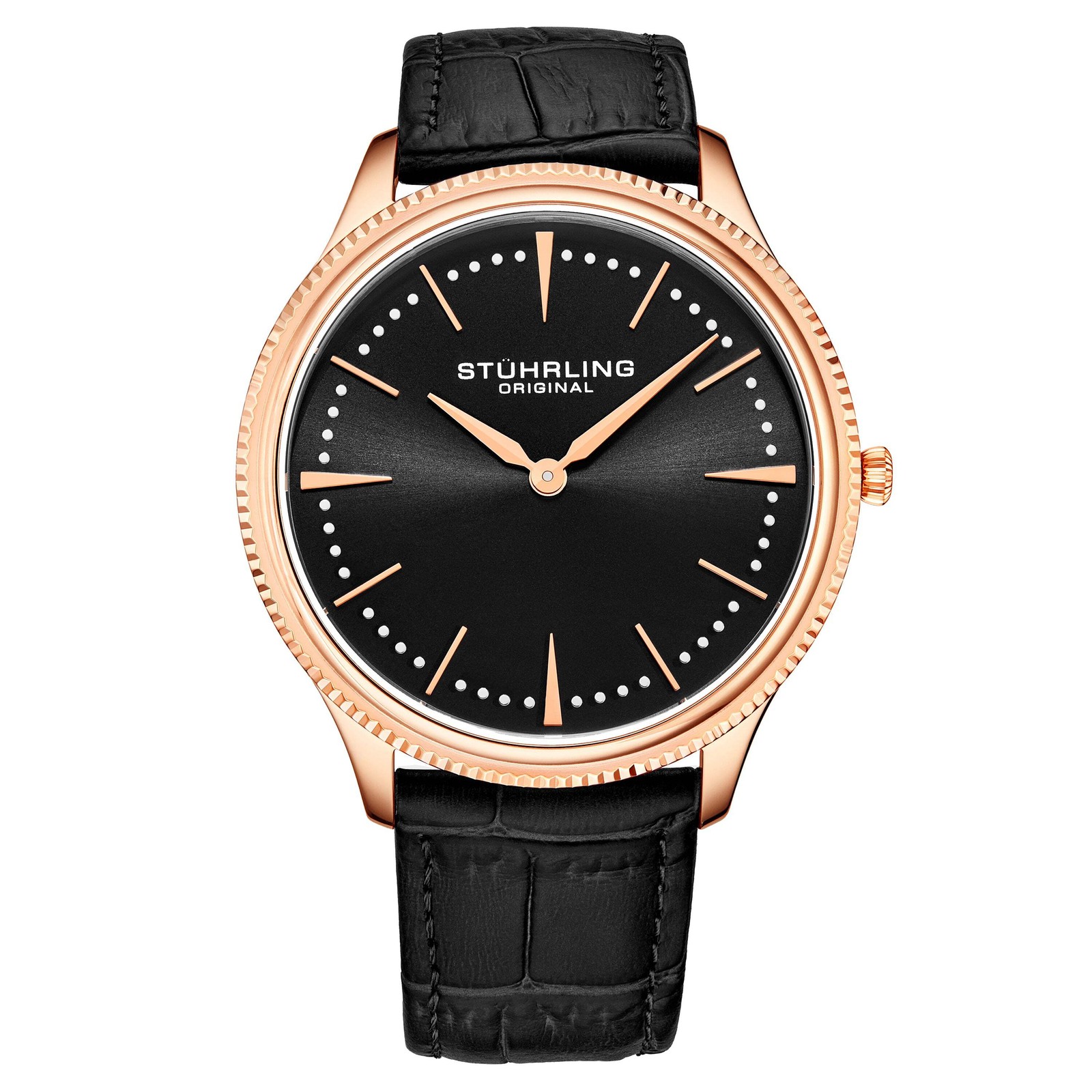 Symphony Black/Leather/Black Dial/Rose/Rose Case | Black Dial Wristwatch 3984.4