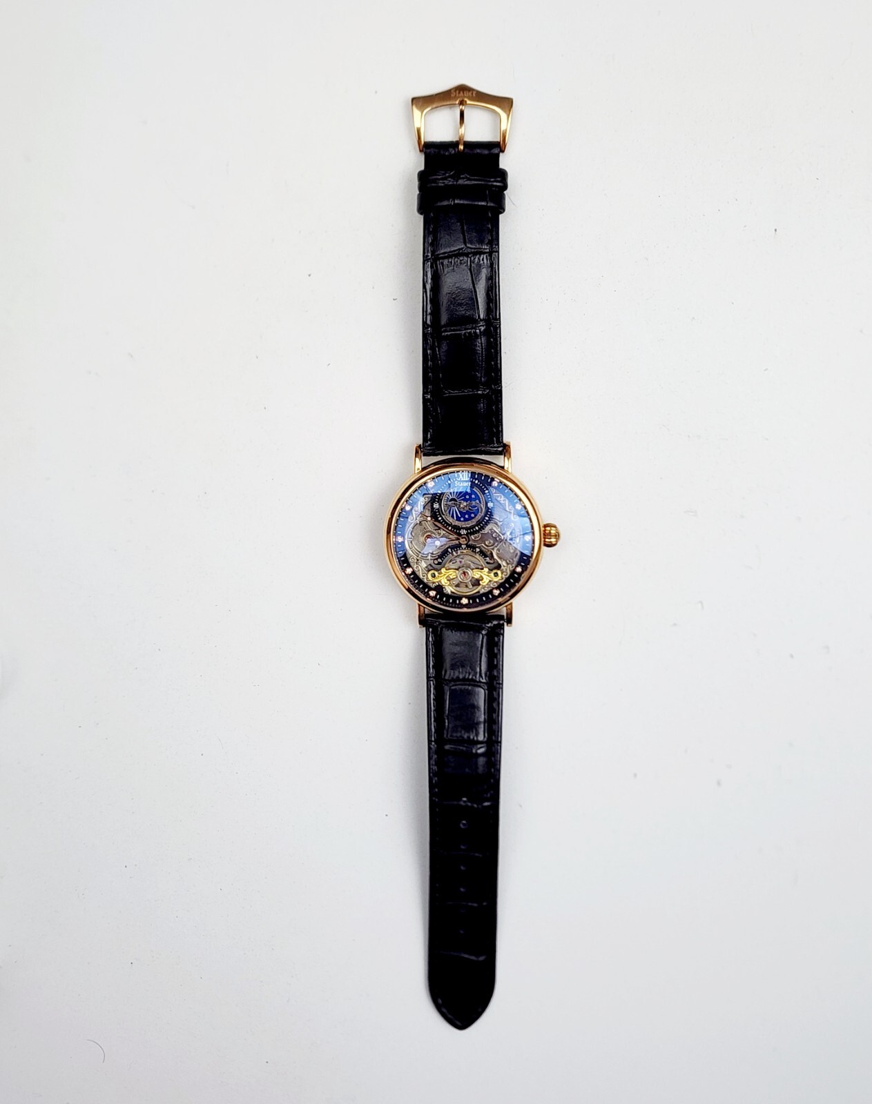 Men’s SKELETON AUTOMATIC Watch STAUER 46334. Phases Day/Night