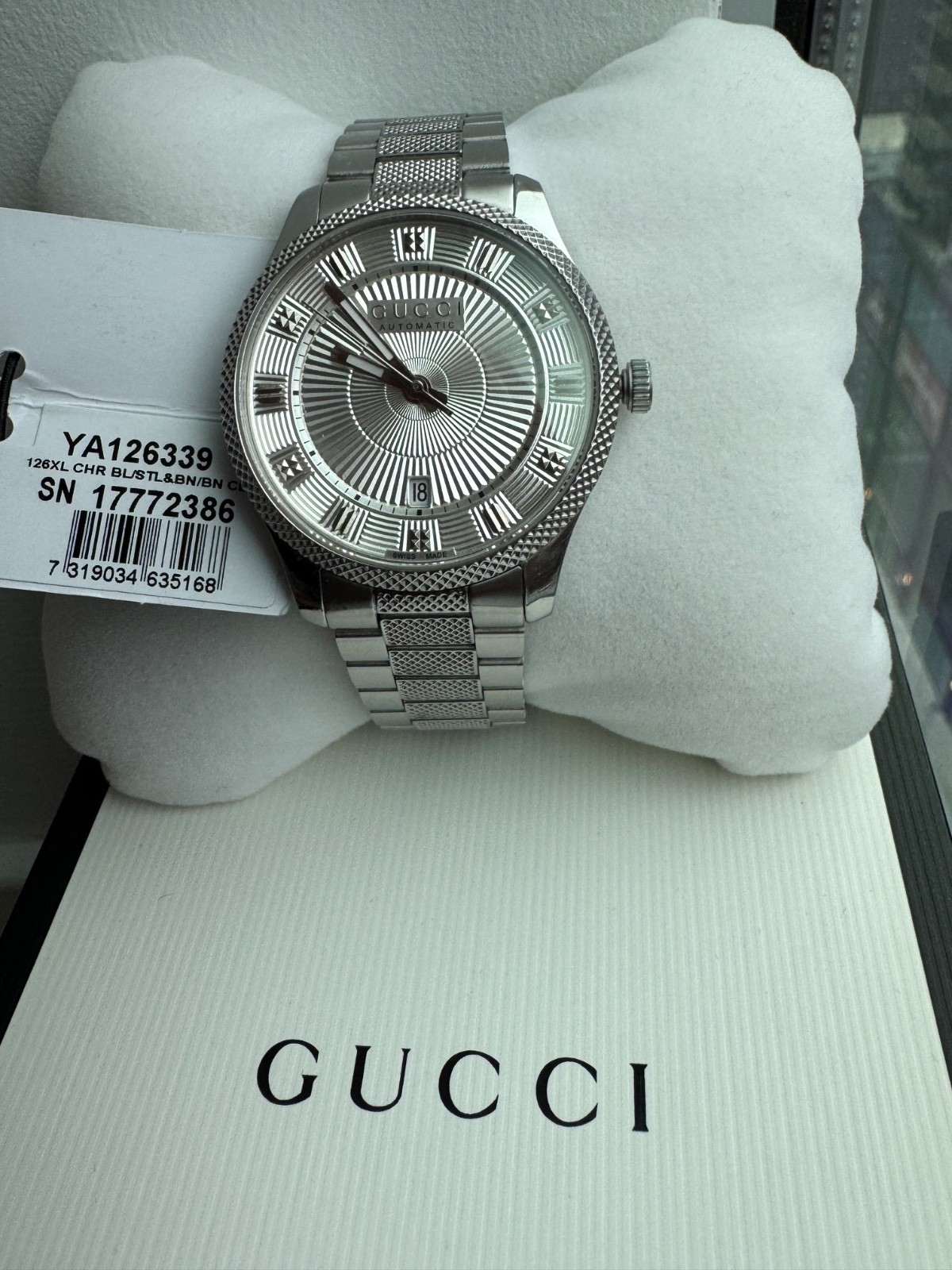 GUCCU Eryx AUTOMATIC Men’s Watch Silver Dial (YA126339)