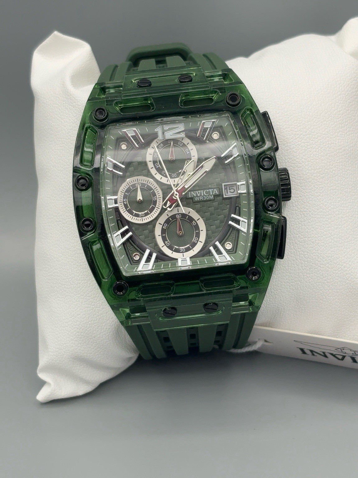 Invicta S1 Rally 70144 Men’s 42mm Green Transparent Case Quartz Watch NWT