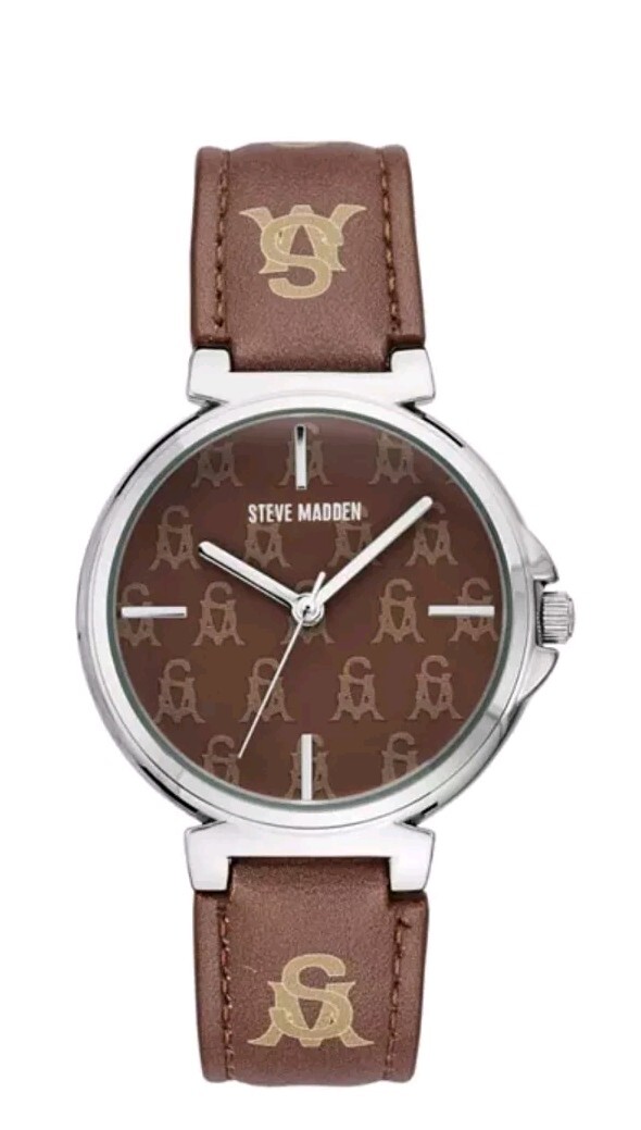 Steve Madden Women’s Dual Colored Dark Brown and Light Brown Watch NWB