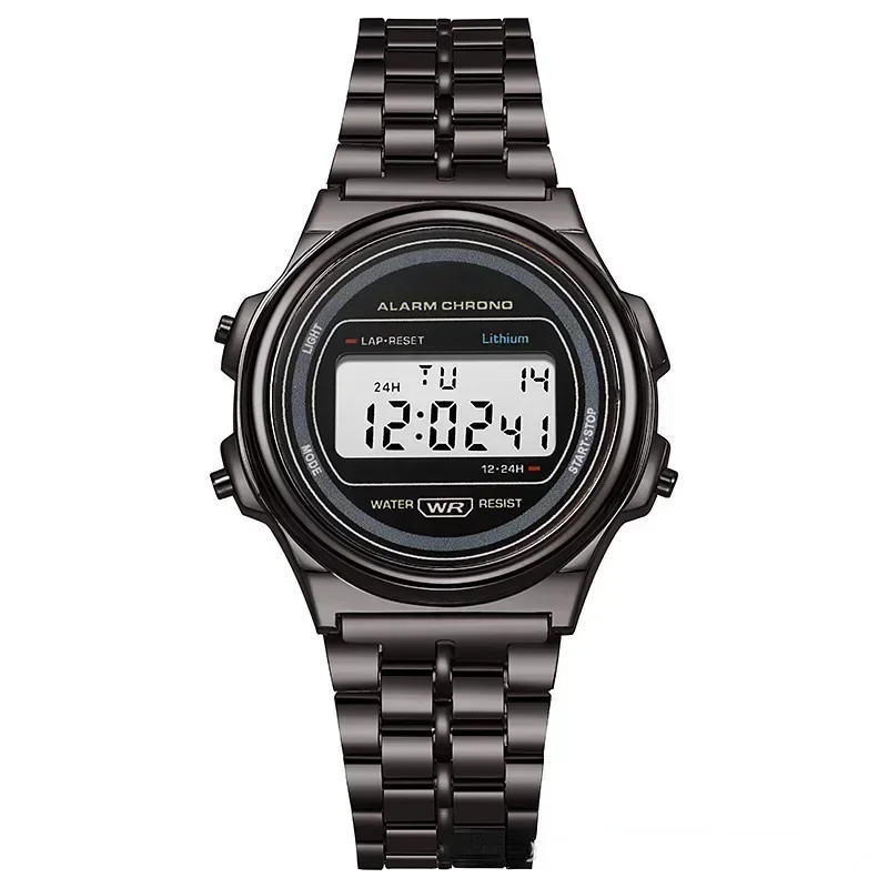 Retro Square Electronic Watches Digital Display Women Men Watch Rose Gold Silver