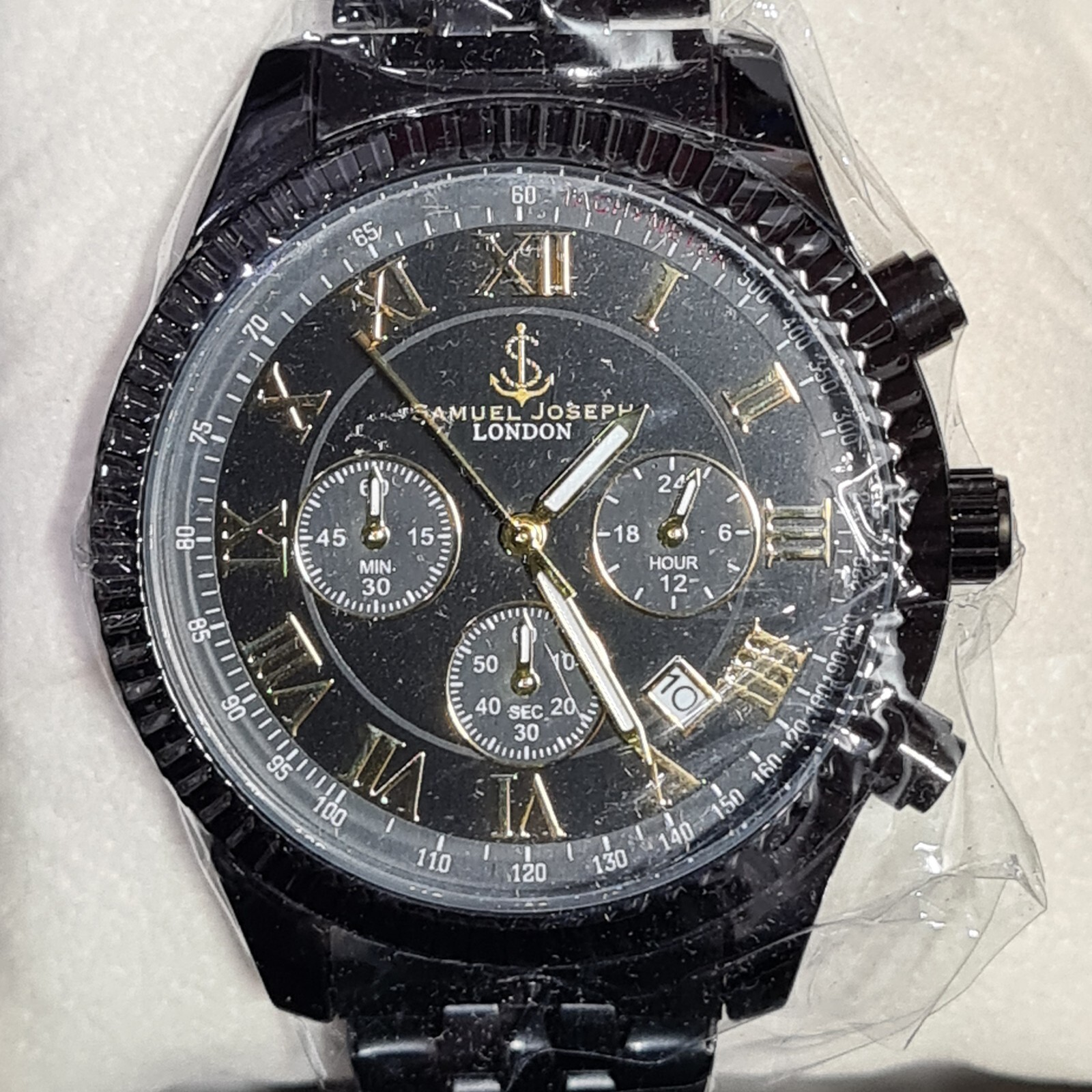 Samuel Joseph Speed Exquisite Black Men’s Watch | SJ0015 – New With Box and Tags