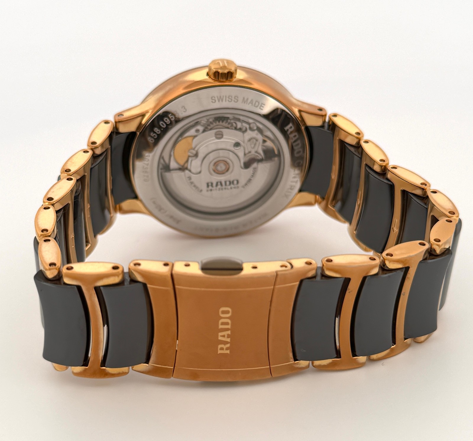 Rado Centrix Automatic 38mm Gold Tone Stainless Steel Ceramic Mens Watch