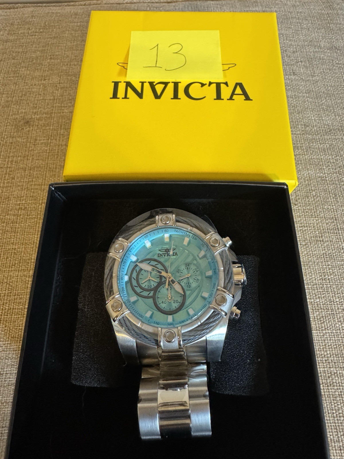 Invicta Bolt Chronograph Quartz (49439) 100m Blue Dial Steel Bracelet 52mm