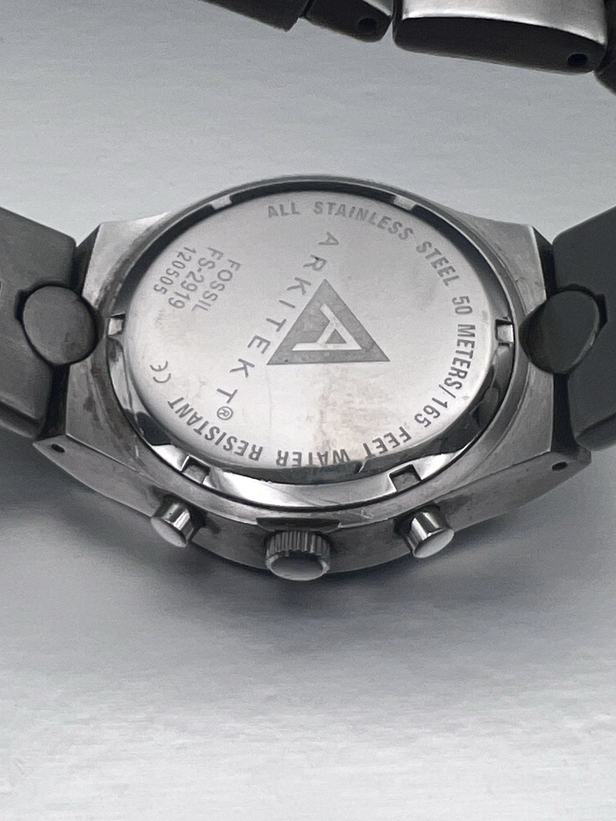 Fossil Arkitekt Quartz Chronograph Date Black Dial 40mm Steel Bracelet 50m