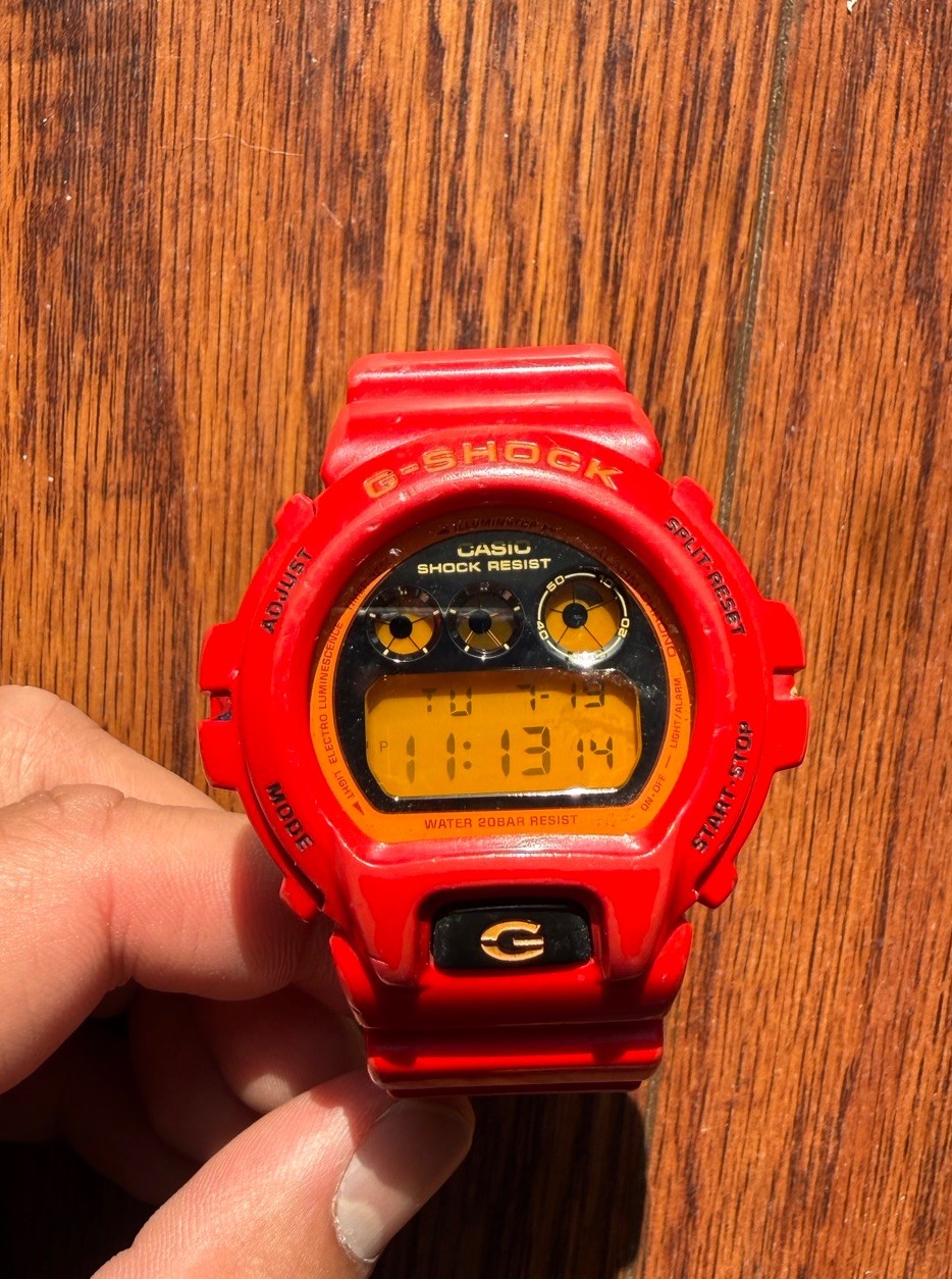 Casio G-SHOCK Digital Quartz Shock-Resistant 200m Red Resin Strap Watch