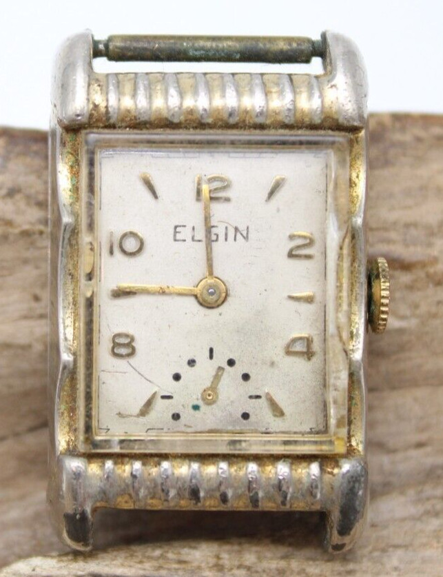 ELGIN 557 C665325 WATCH 21.3×28.8mm 16.0mm LUG OVERWOUND FOR REPAIR (PF)
