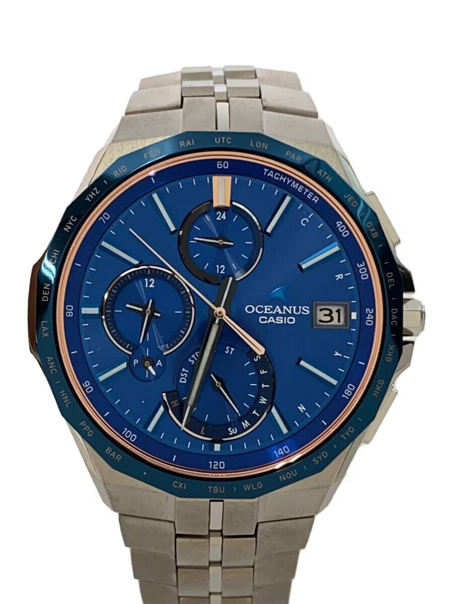 Casio OCEANUS OCW-S5000F-2AJF Titanium 40mm Blue Dial Solar Wristwatch #2nW837