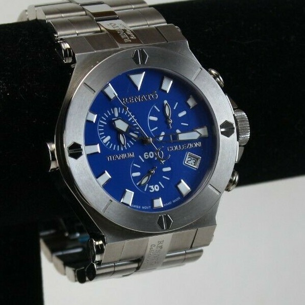 Renato Titanium & Onyx Integration Wilde Beast Men’s Watch, Swiss ETA G10
