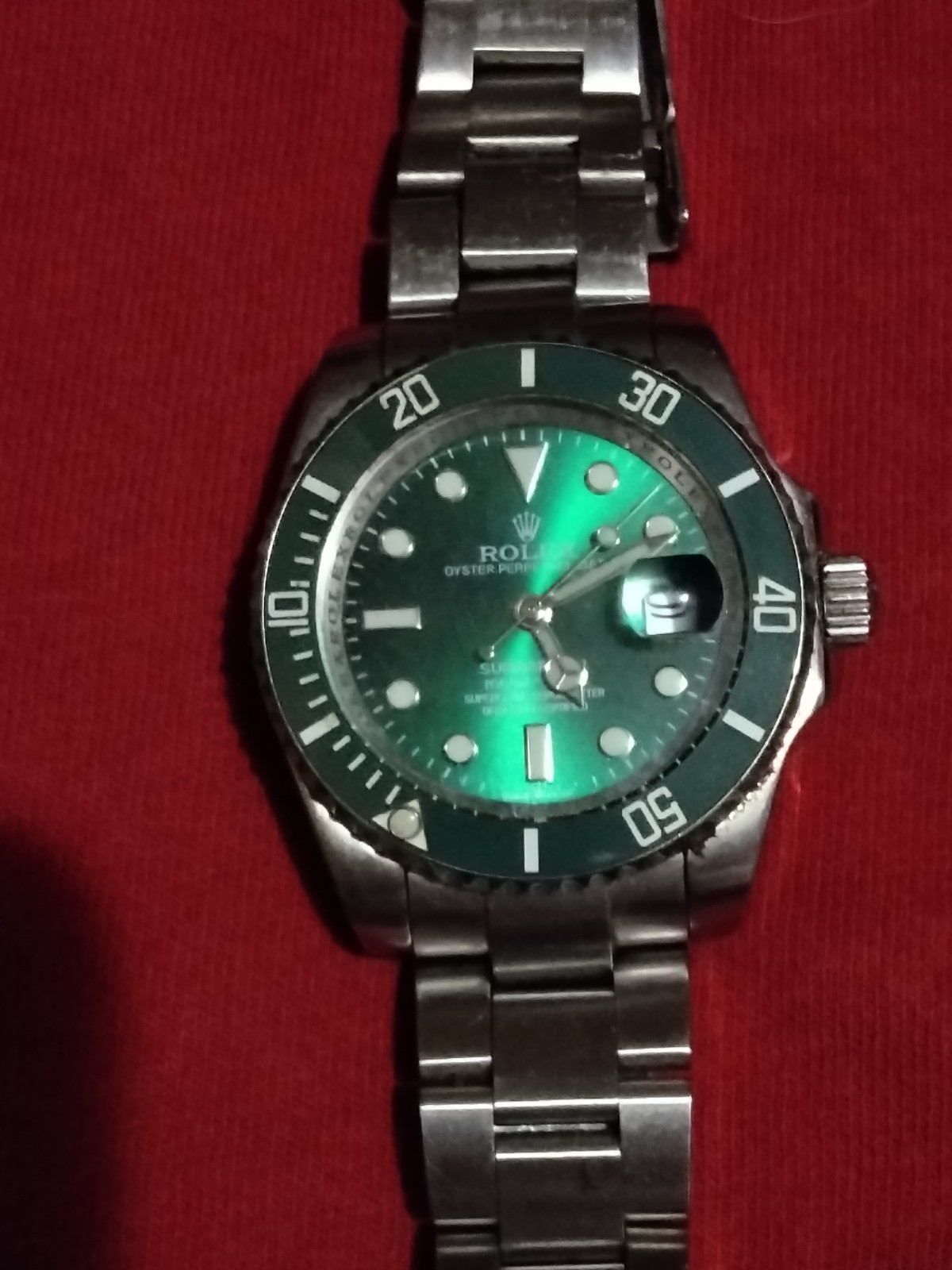 Rolex Submariner Date 41mm Green Dial/Bezel Stainless 2 Tone Bracelet