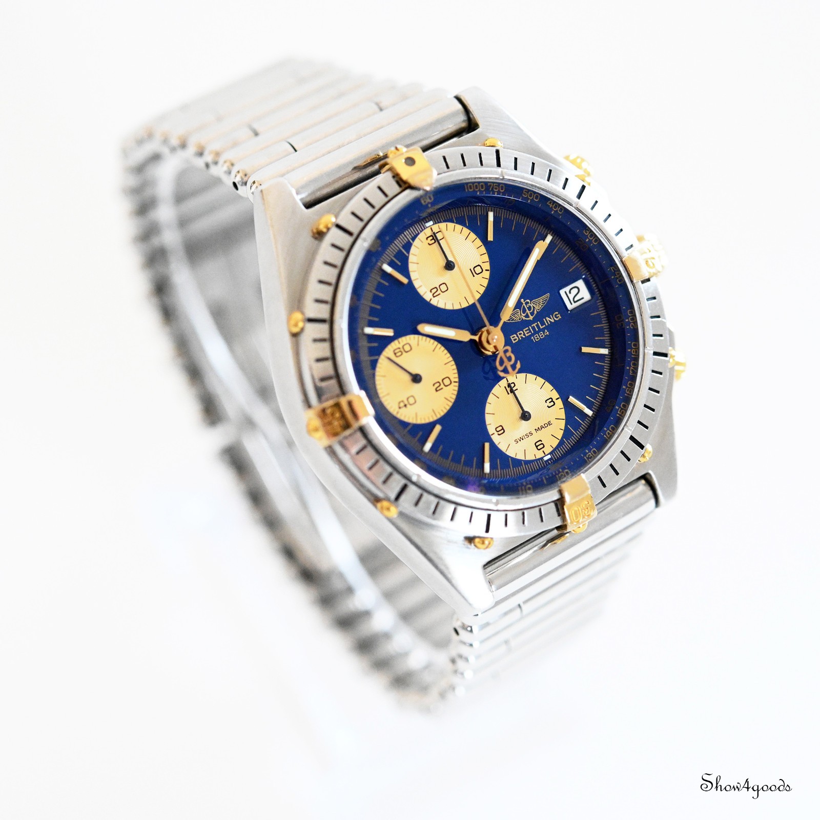 Breitling Chronomat Blue Ref 81950 B13047 Bracelet Revised Set 1988 Perfect