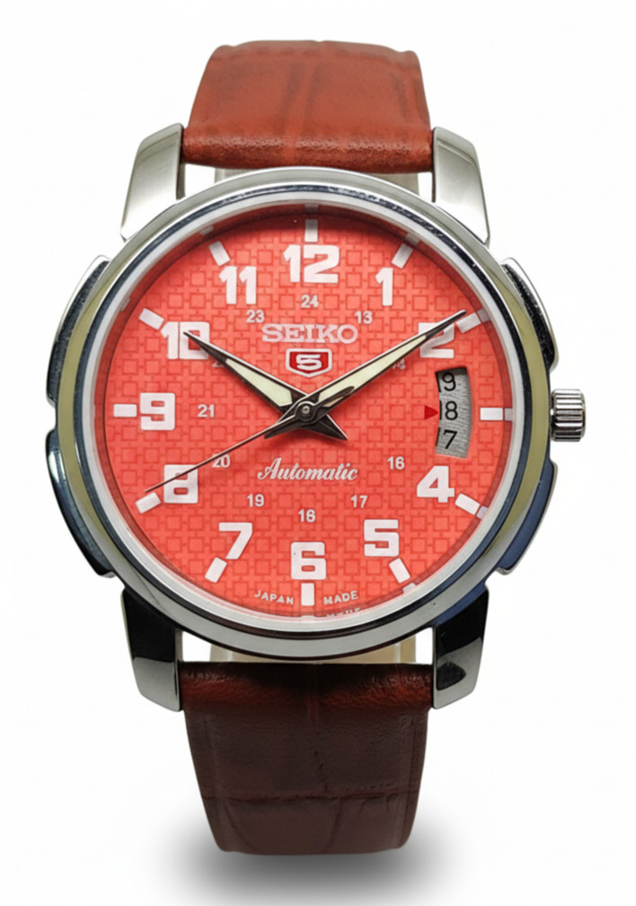 Refurbished Automatic Men’s Watch Day Date | Classic Vintage Style Leather Strap