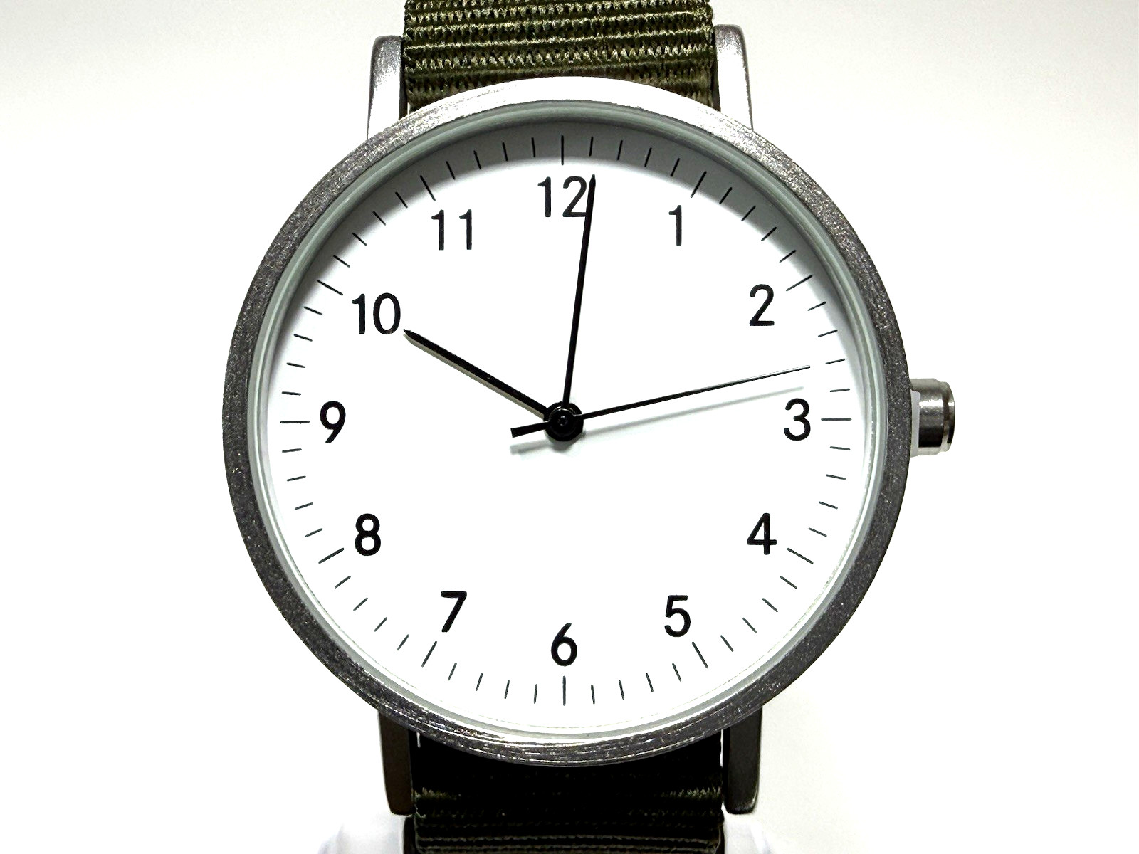 Japan Standard Products Casual Analog Field Watch White Face NATO Cloth Strap