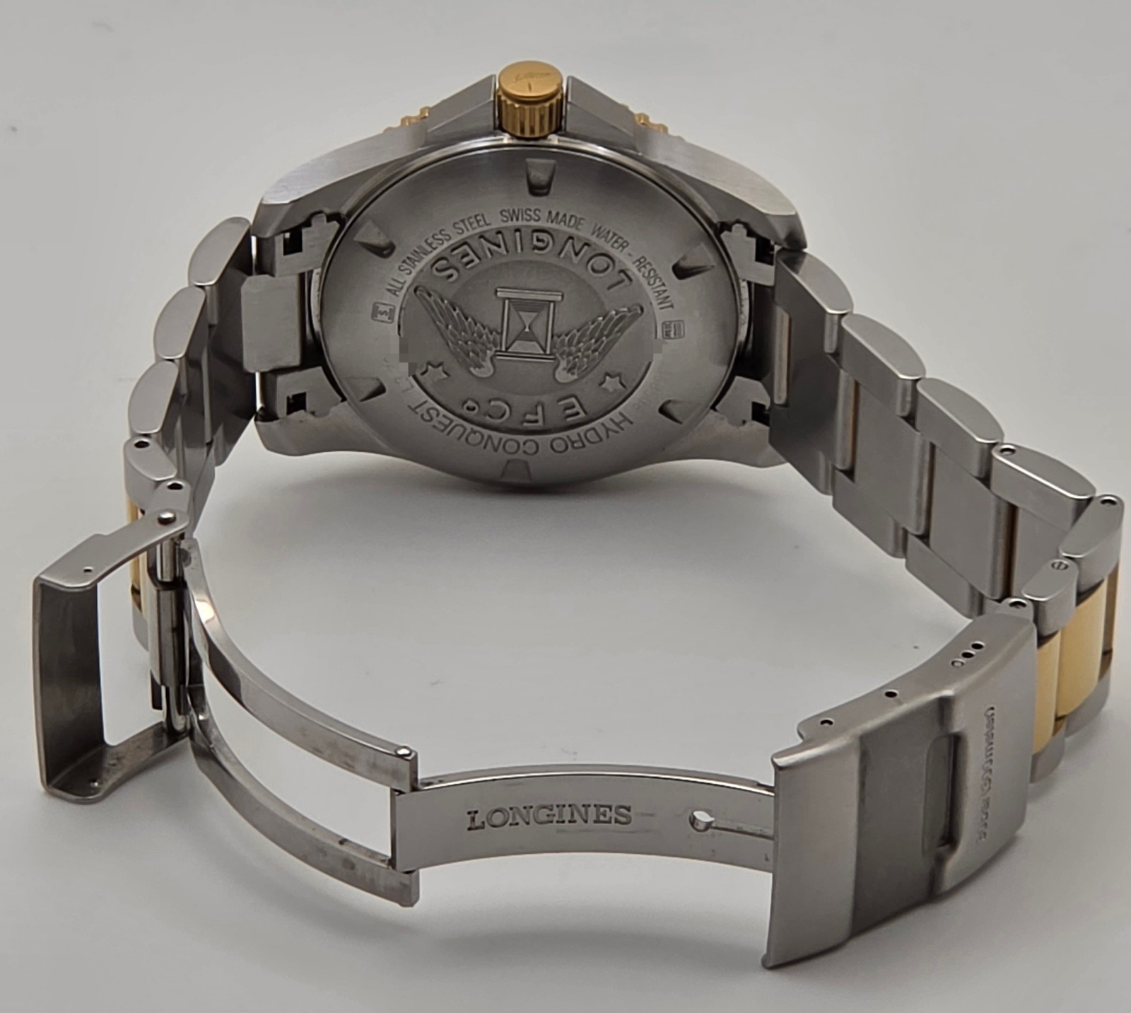 Longines HydroConquest 41mm Two‑Tone L3.781.3.56.7 Black Dial Ceramic Bezel Box
