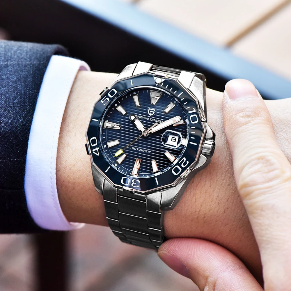 Pagani Design Automatic Mechanical Watch For Men’s Stainless Steel Luxury Date