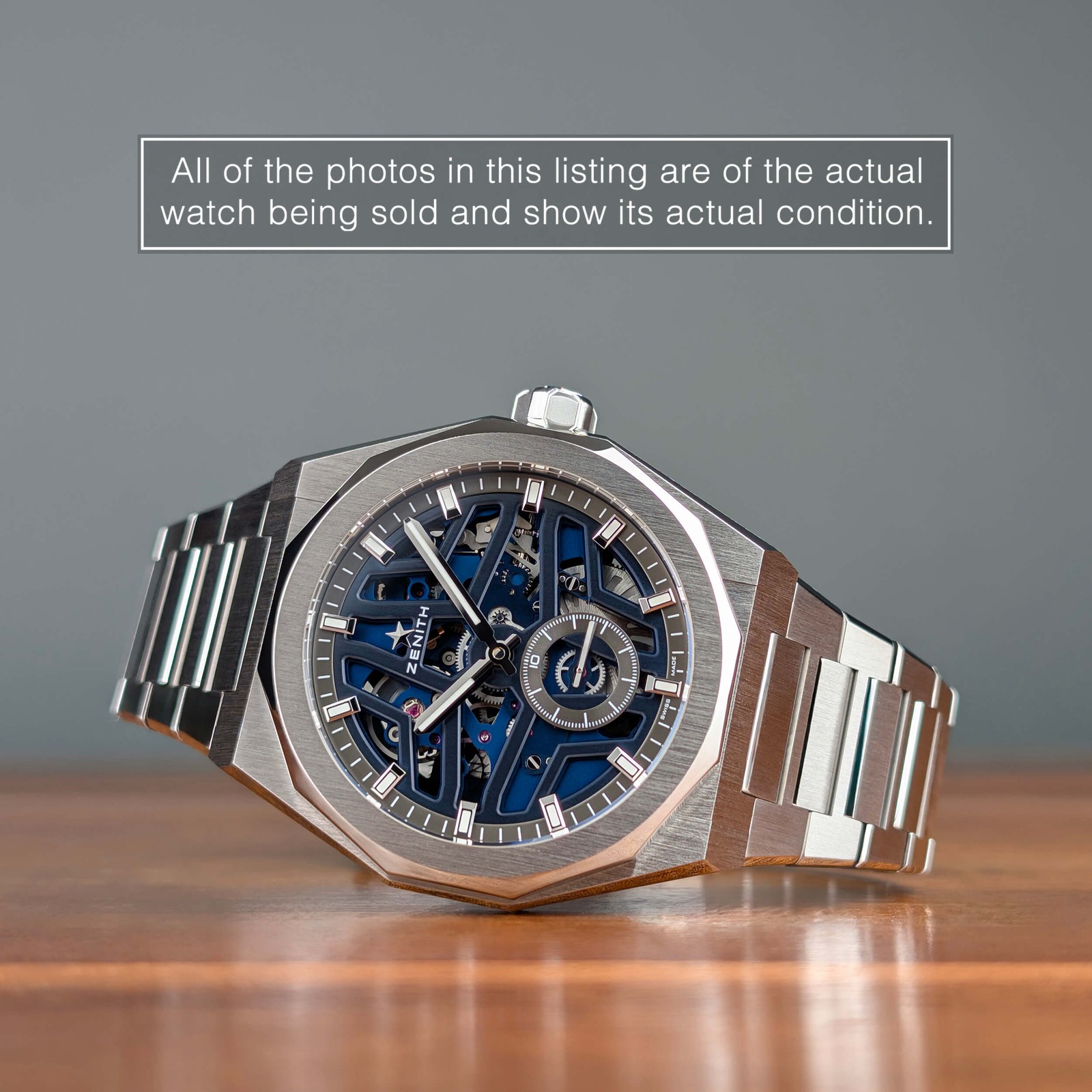 Complete Set Skeleton Blue Zenith Defy Skyline 03.9300.3620/79.I001