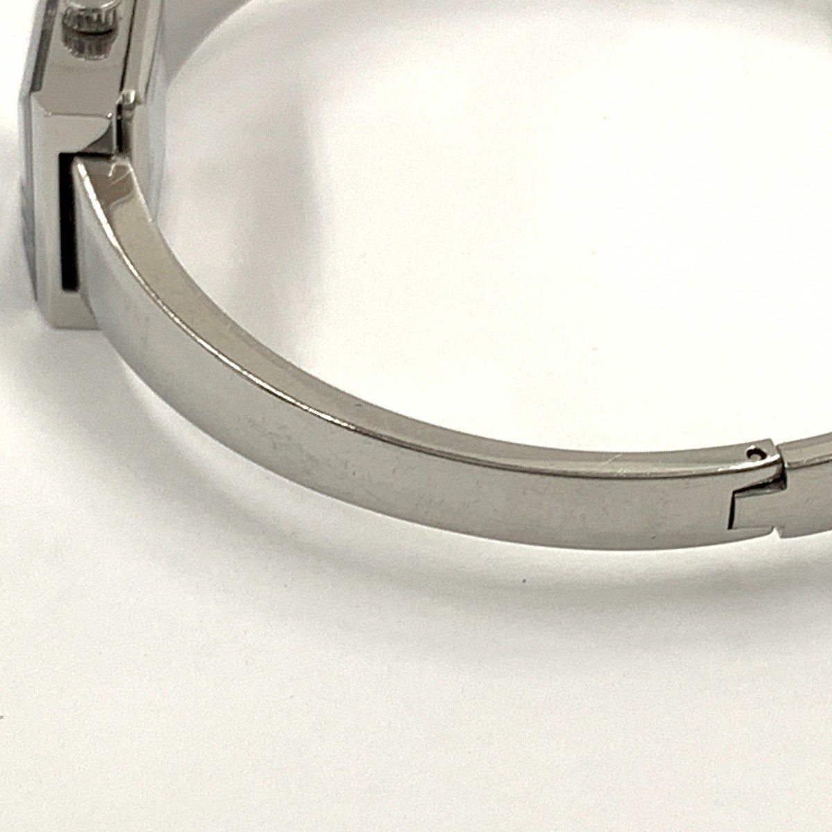 GUCCI 128.5 G-Frame Square Bangle Watch Silver x pink
