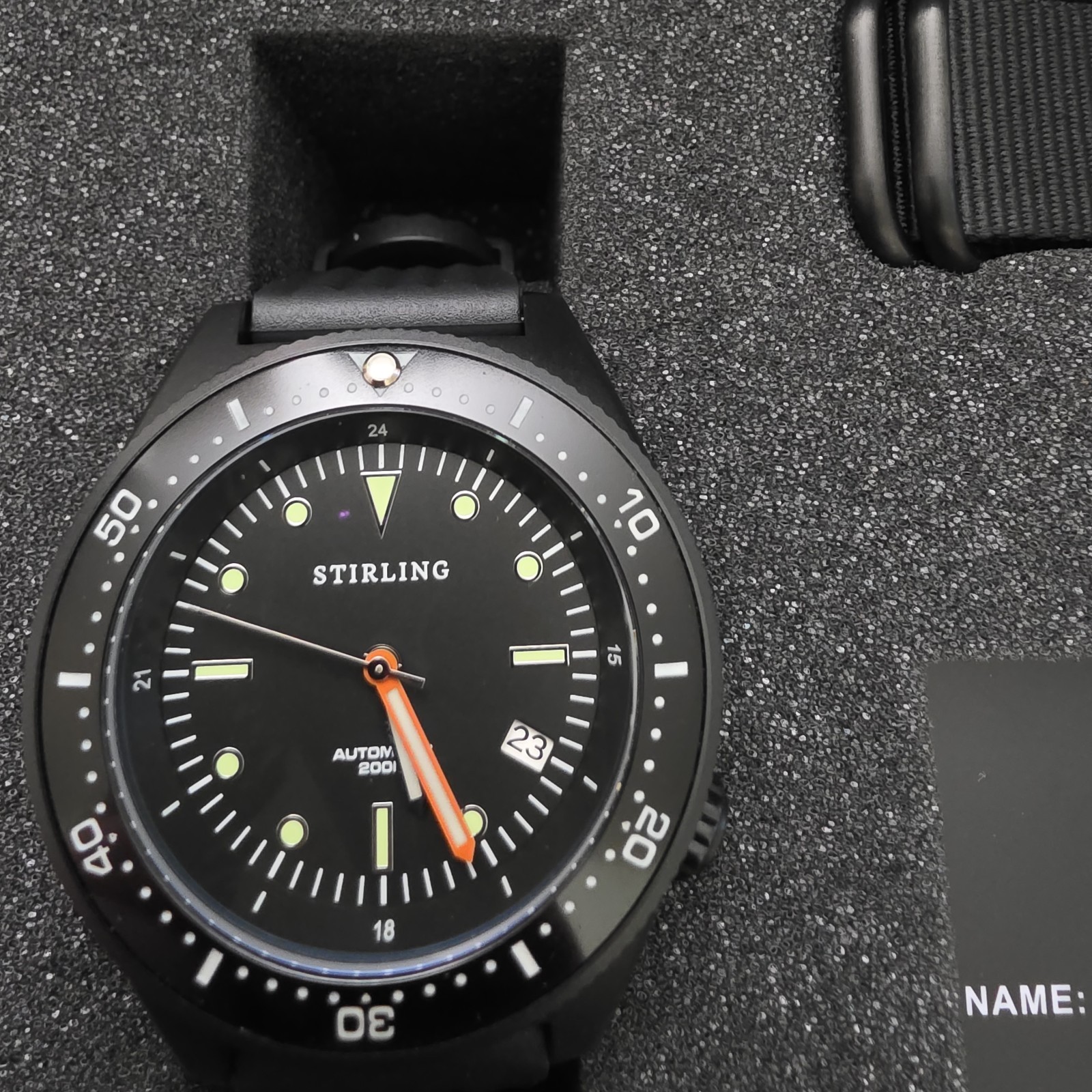 Stirling Brunt V1 Automatic Dive Watch – Black – Full Kit Rare Out of Production