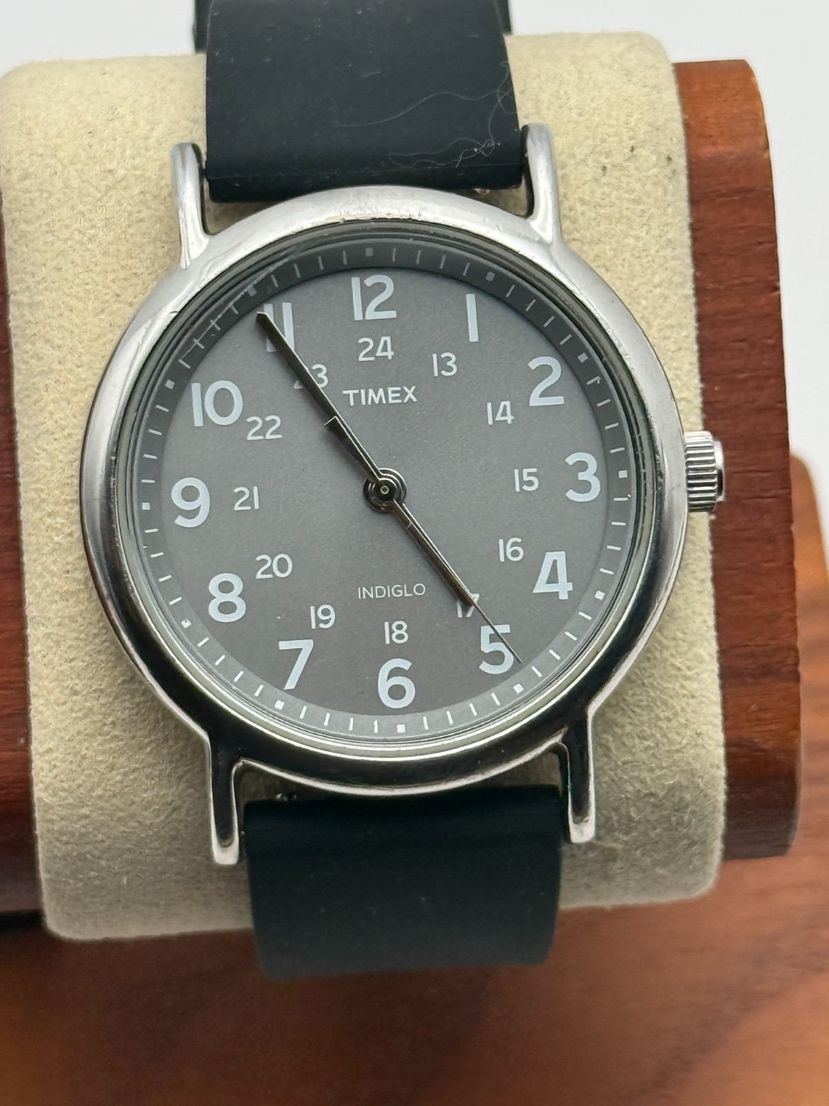 Timex Weekender 38mm Black Dial Quartz Watch – New Battery, New Silicone Strap