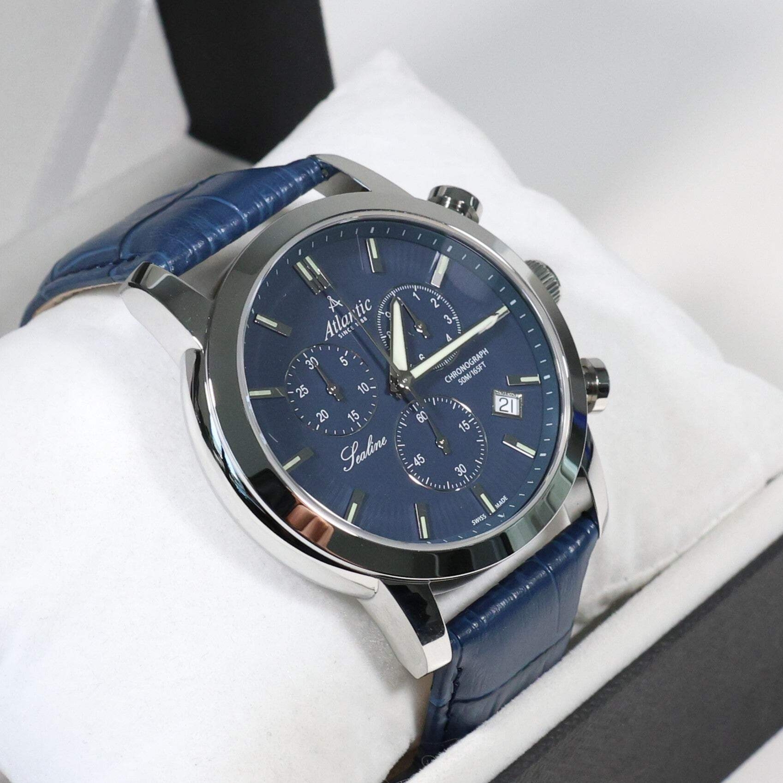 Atlantic Sealine Stainless Steel Blue Dial Men’s Chronograph Watch 62450.41.51