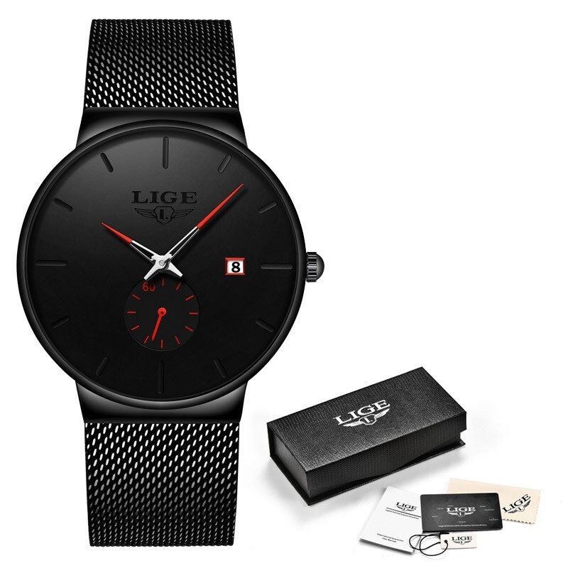 Luxury Men’s Watch Quartz Analog Date Waterproof Ultra Thin Male Wristwatch Gift