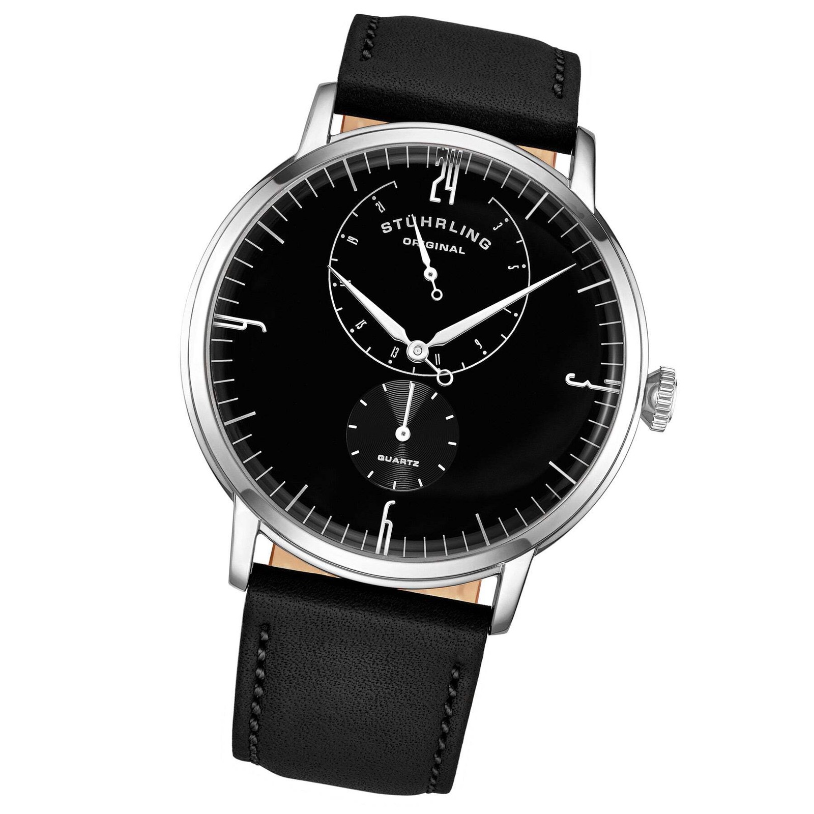 Symphony Black/Leather/Black Dial/Silver Case 3969.3 | Black Dial Wristwatch 396