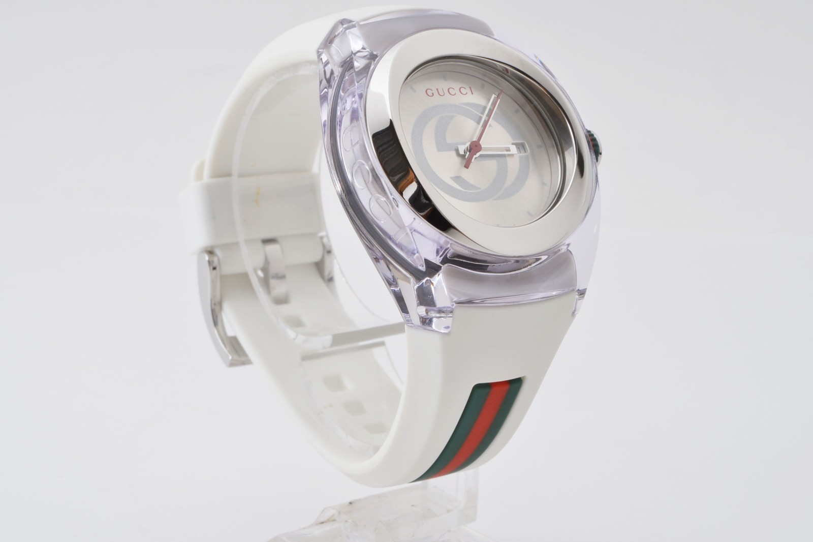 [MINT w/Box] Gucci 137.3 Sync White 35mm Unisex Sherry Line Quartz Watch JAPAN