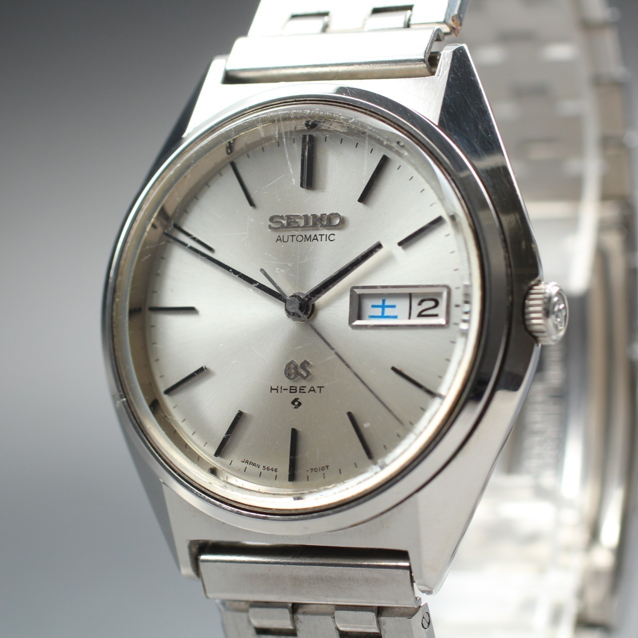 Vintage [Exc+5] Grand Seiko 5646-7010 Hi-Beat Silver 36mm Men’s AT Watch JP #83