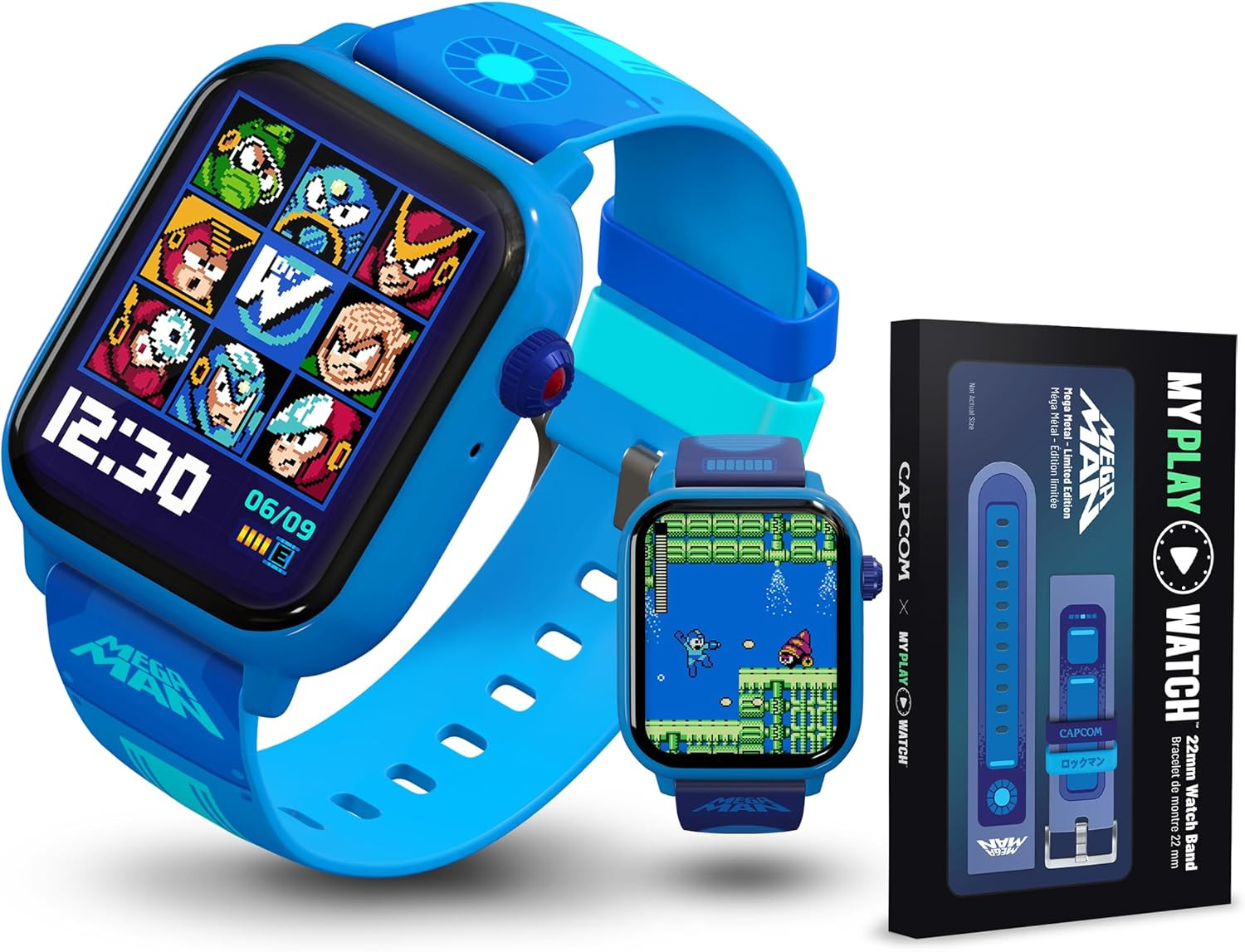 Mega Man Digital Gaming Watch with Preorder Bonus Band Bundle – Built from Mega