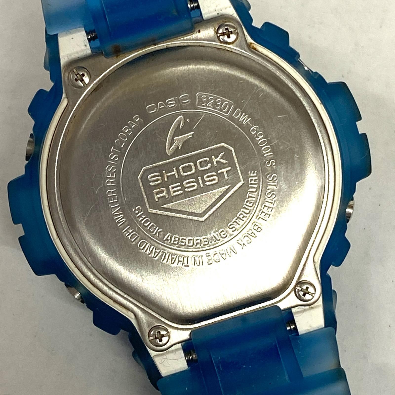 CASIO G-SHOCK DW-6900LS-2JF Light Blue Skelton DIgital Watch Used Japan