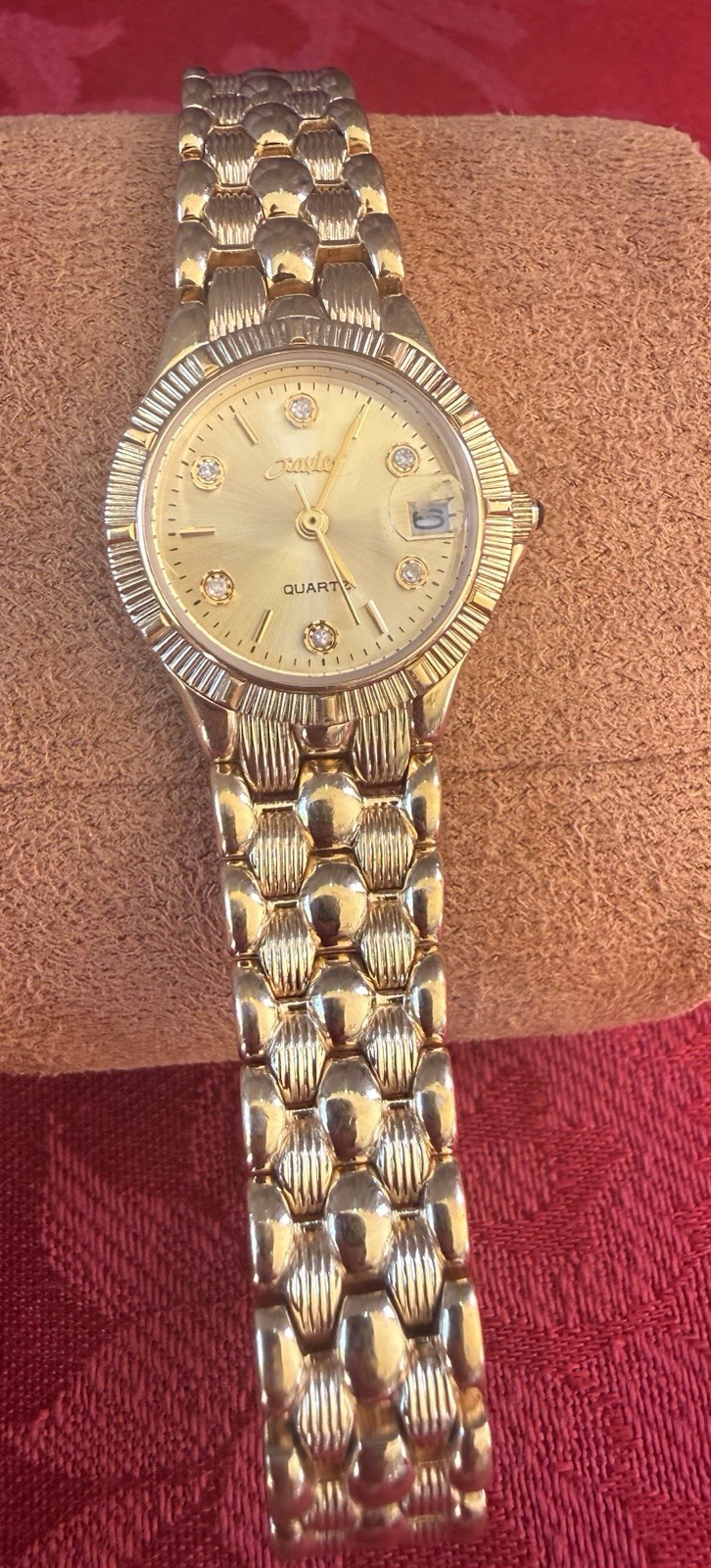 Vintage Xavier Women’s Gold Tone and Diamond Quartz Dress Watch New Battery