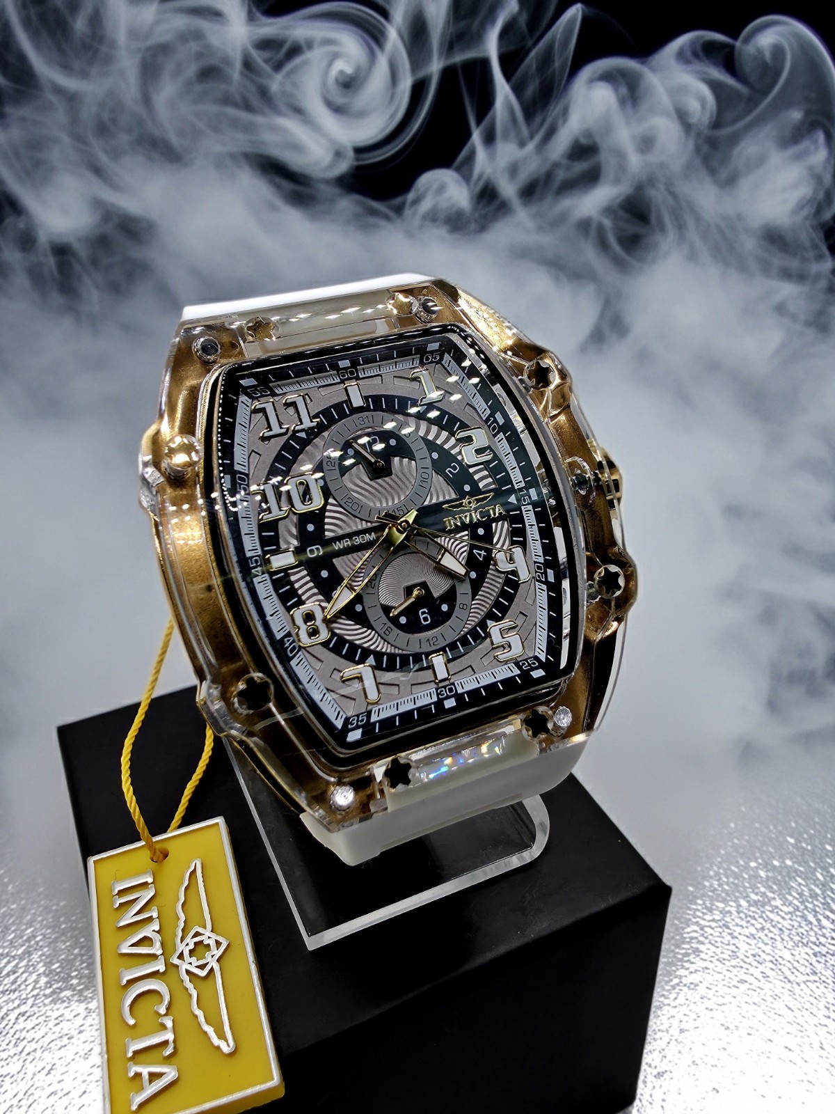 🔥🔥🔥Invicta Racing Cyclone men 48.5mm White gold🔥🔥🔥