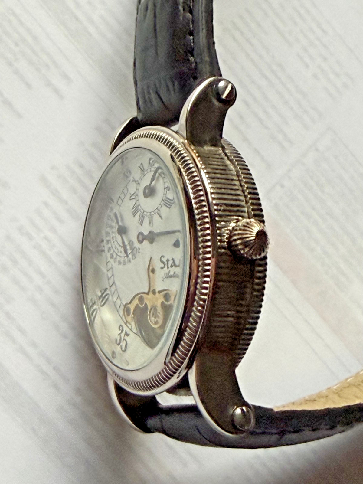 STAUER AUTOMATIC MOVEMENT MEN’S WATCH 19782 NEW /OLD STOCK