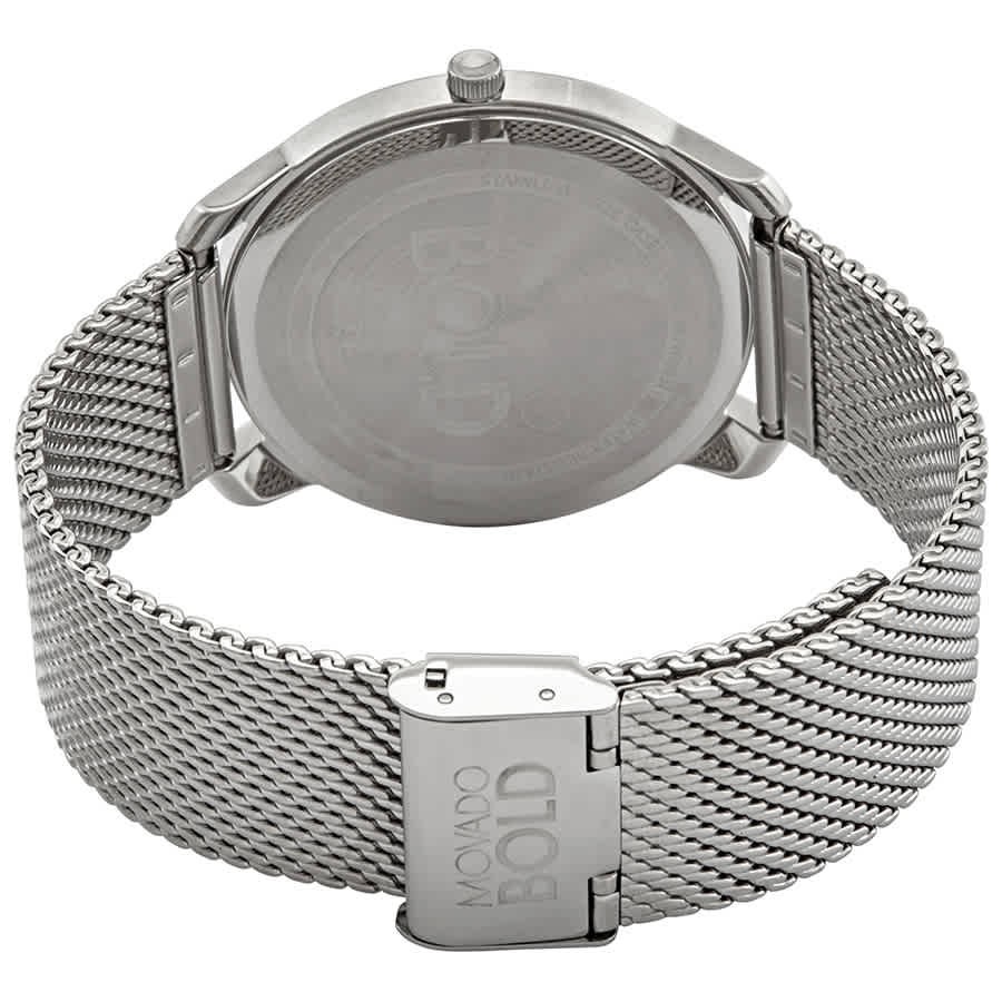 Movado Bold Quartz Silver Dial Stainless Steel Mesh Men’s Watch 3600589