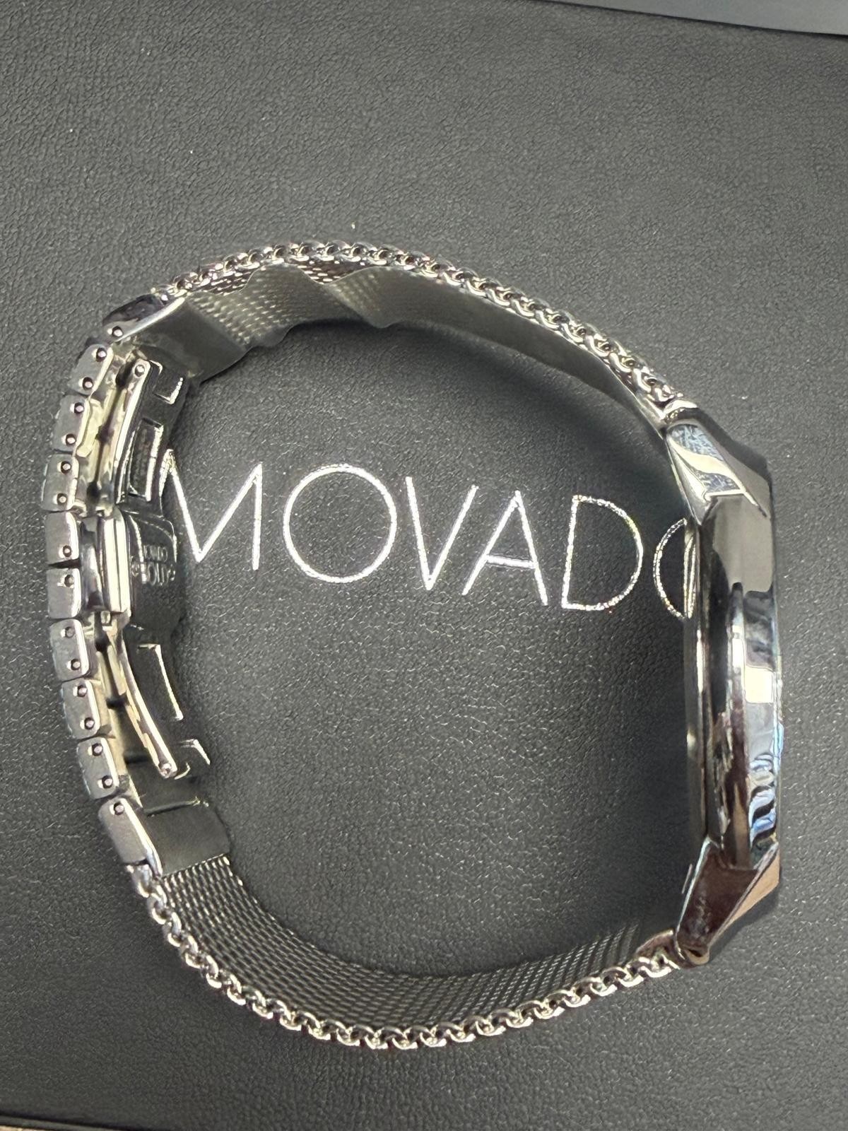 Movado Bold Series Silver Stainless Steel Mesh Silver Dial Quartz Watch for Men