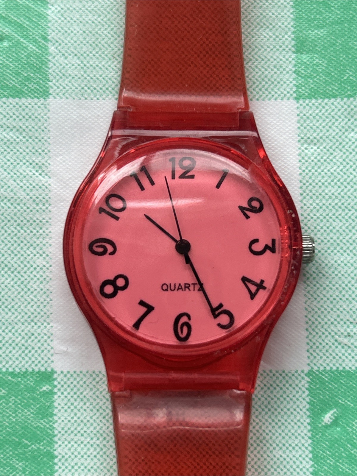 All Red Acrylic Case Kids Watch