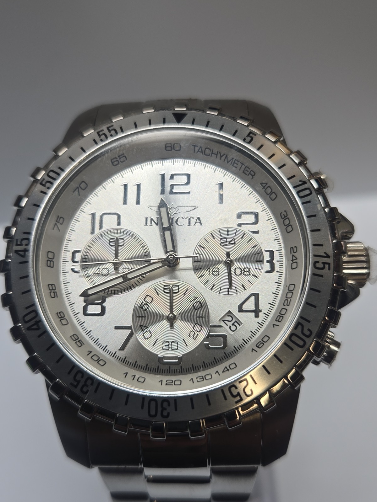 LNIB Invicta Specialty Collection Watch Model #6620 45mm Silver Toned Black Dial