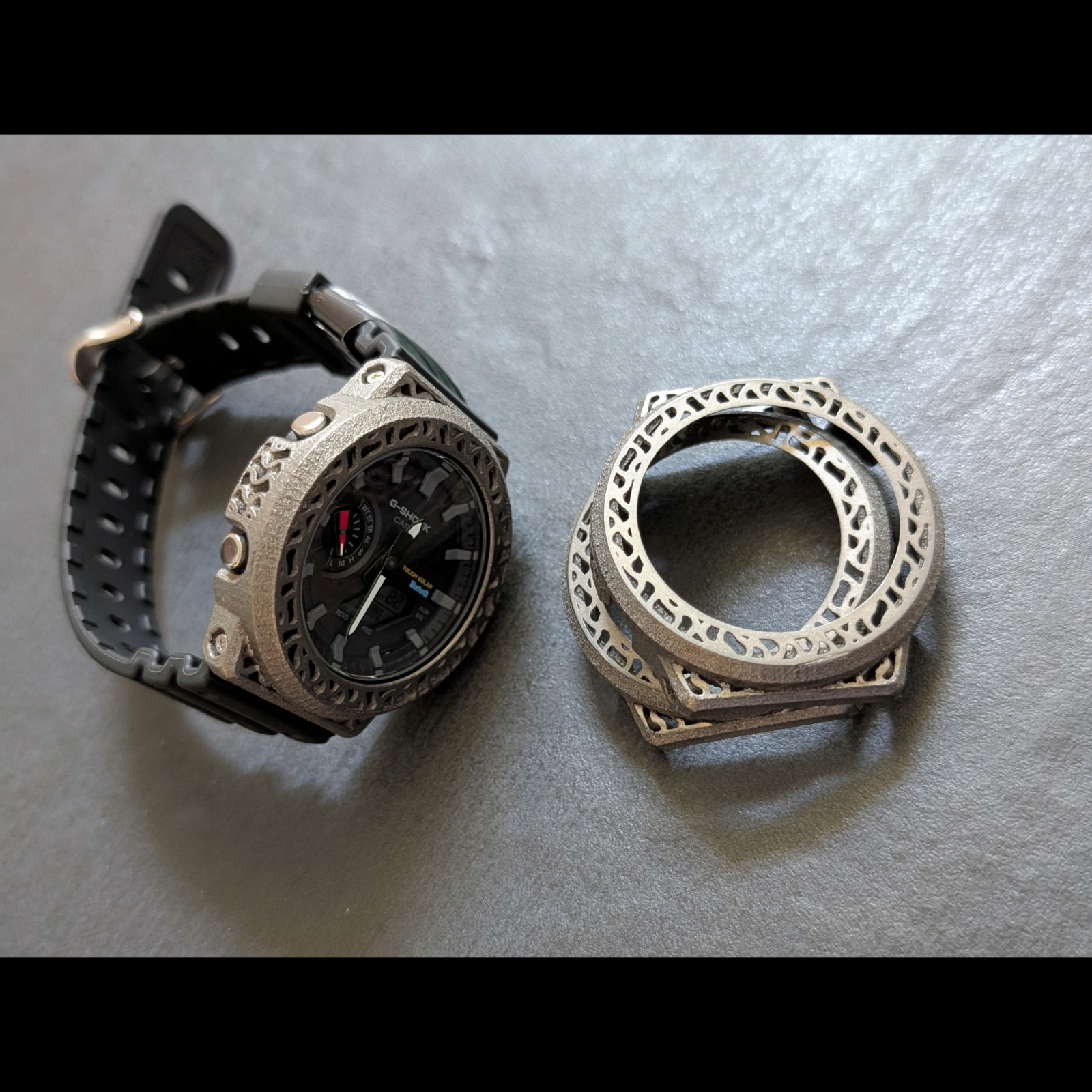 Ti64 Titanium 3D Printed Bezel Cover for Casio G-Shock GA-2100 Watch Mod Limited