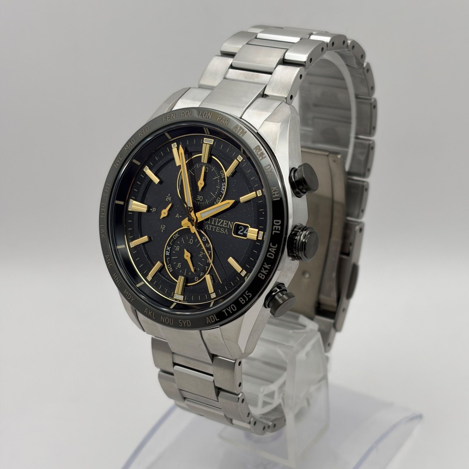 (T775) Rare item normal operation CITIZEN Attesa radio solar Eco Drive limited m
