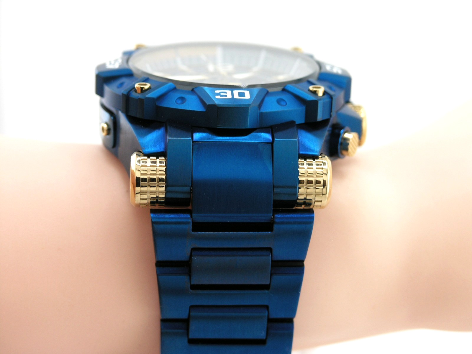NEW INVICTA 40174 AVIATOR CHRONOGRAPH BLUE CARBON FIBER DIAL STEEL QUARTZ 52MM