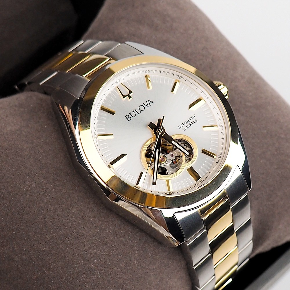 Bulova Surveyor 98A284 Classic Gold Silver Two-Tone Men’s Automatic Watch 42 mm