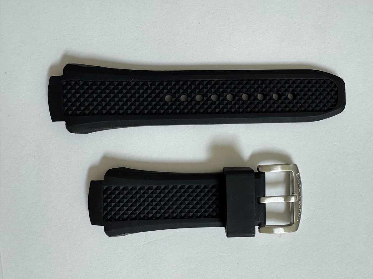 Swiss Legend Neptune Silicone/Rubber Black band strap for 53mm watches