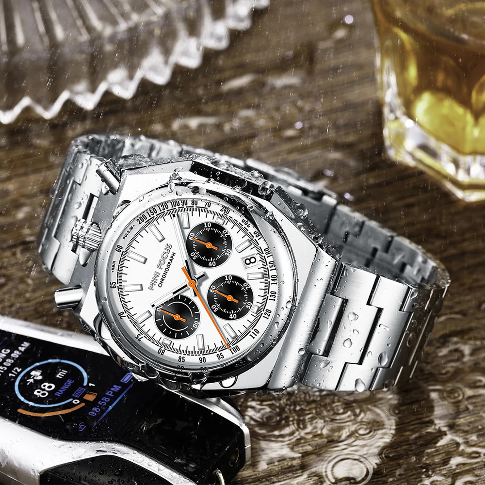 MINI FOCUS Fashion Multifunctional Quartz Watch for Men Calendar Luminous Luxury