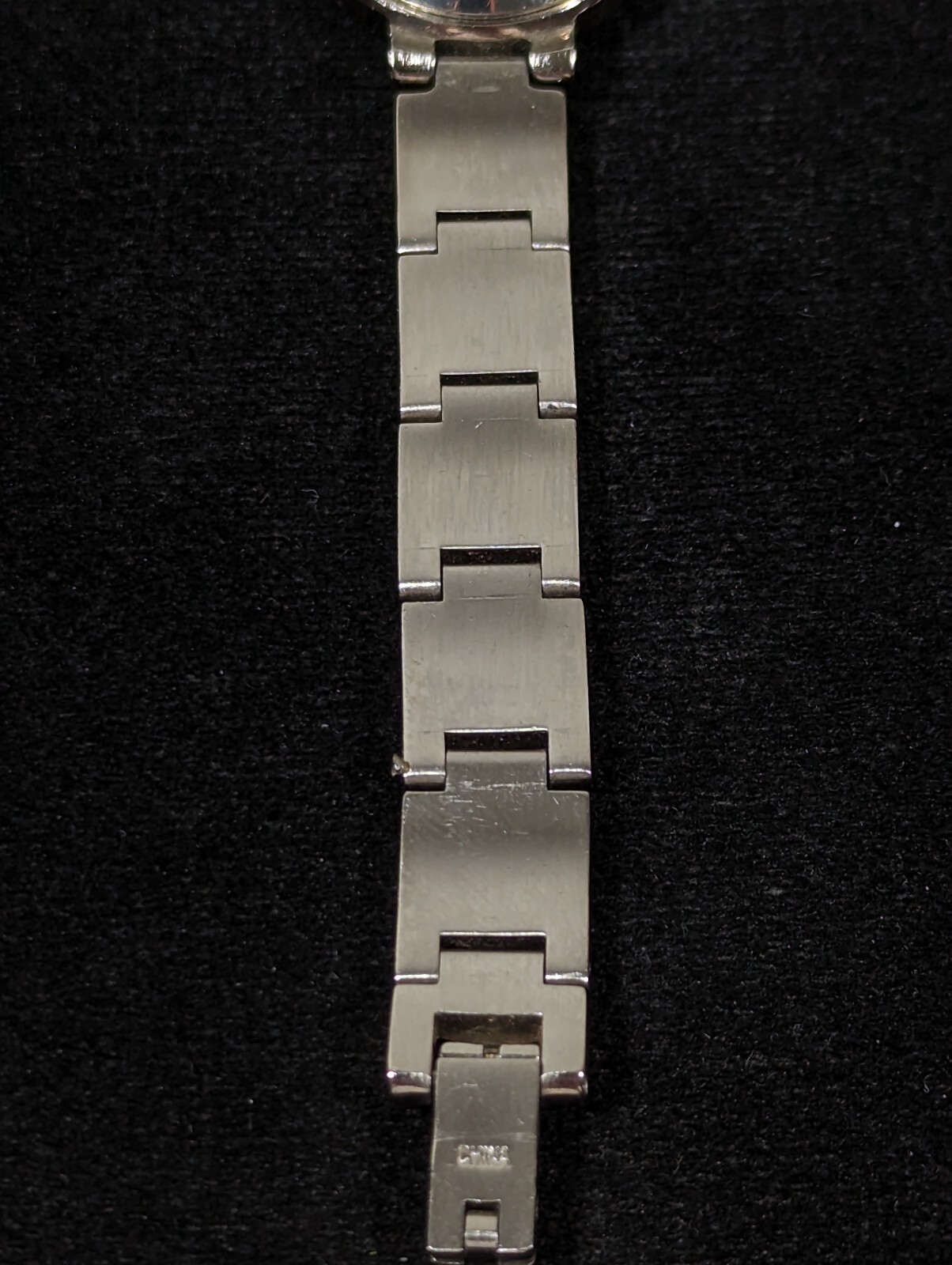 Anne Klein Black Dial Silver Tone Round Case Link Bracelet Band Watch 6.5 Inch