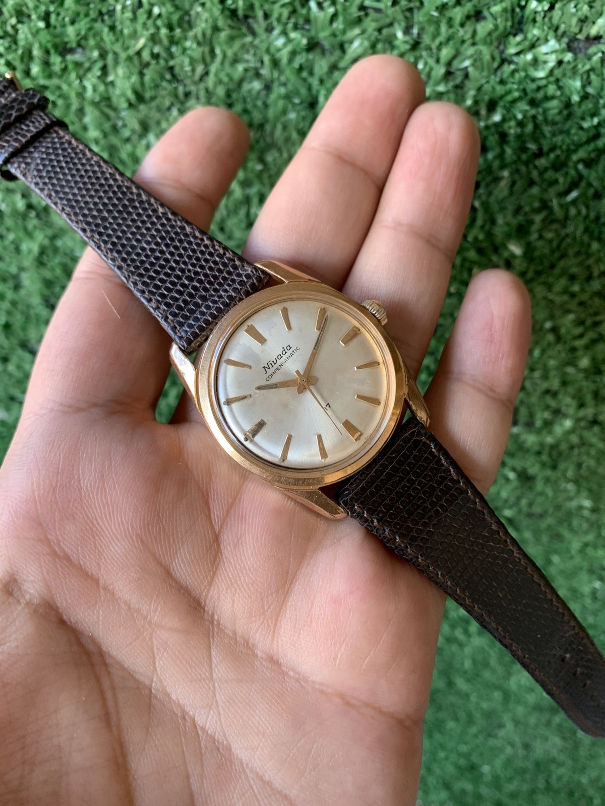 Vintage Nivada Compensamatic Mechanical Watch 35mm Manual Classic Dress Watch