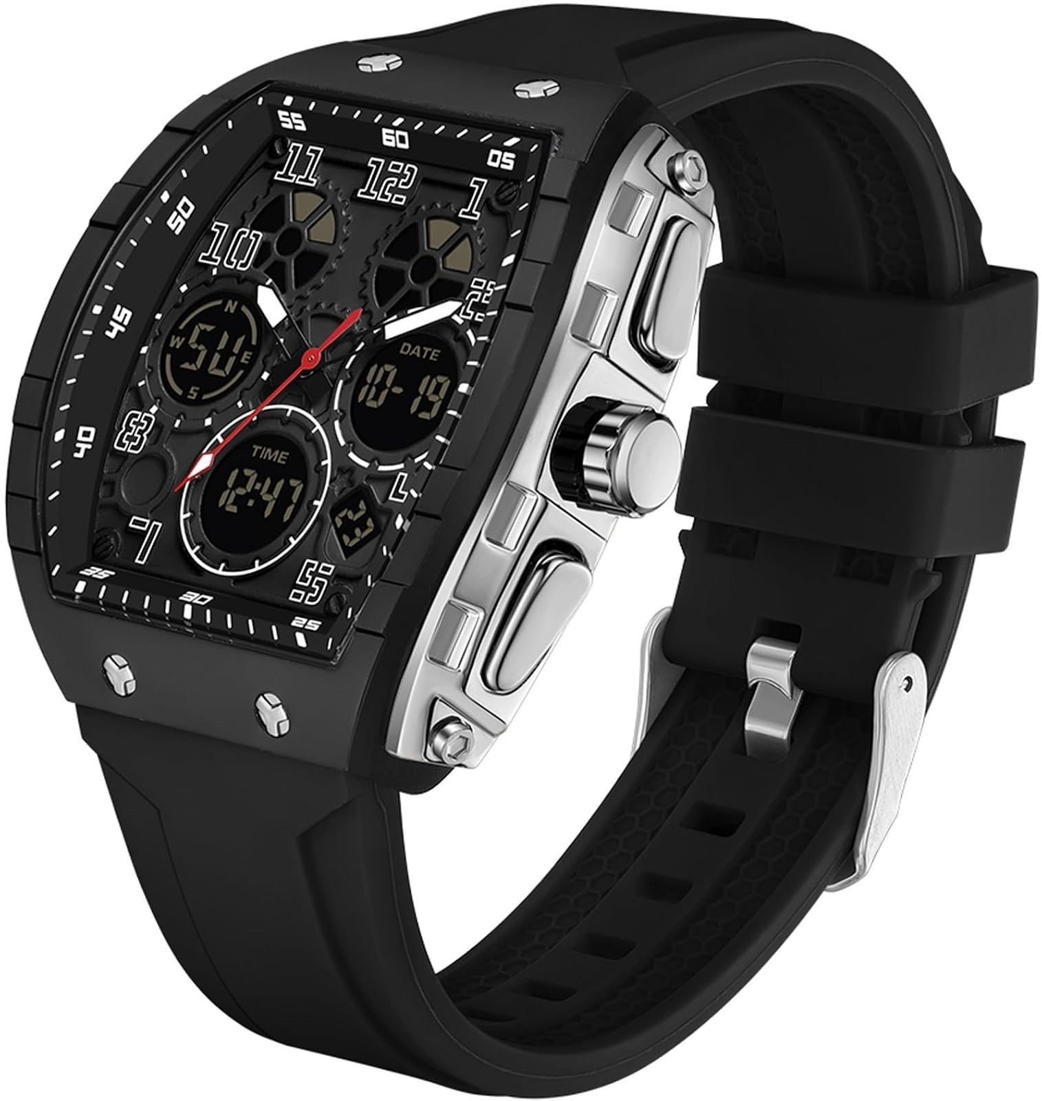 findtime Men’s Digital Analog Dual Time Waterproof Wristwatch