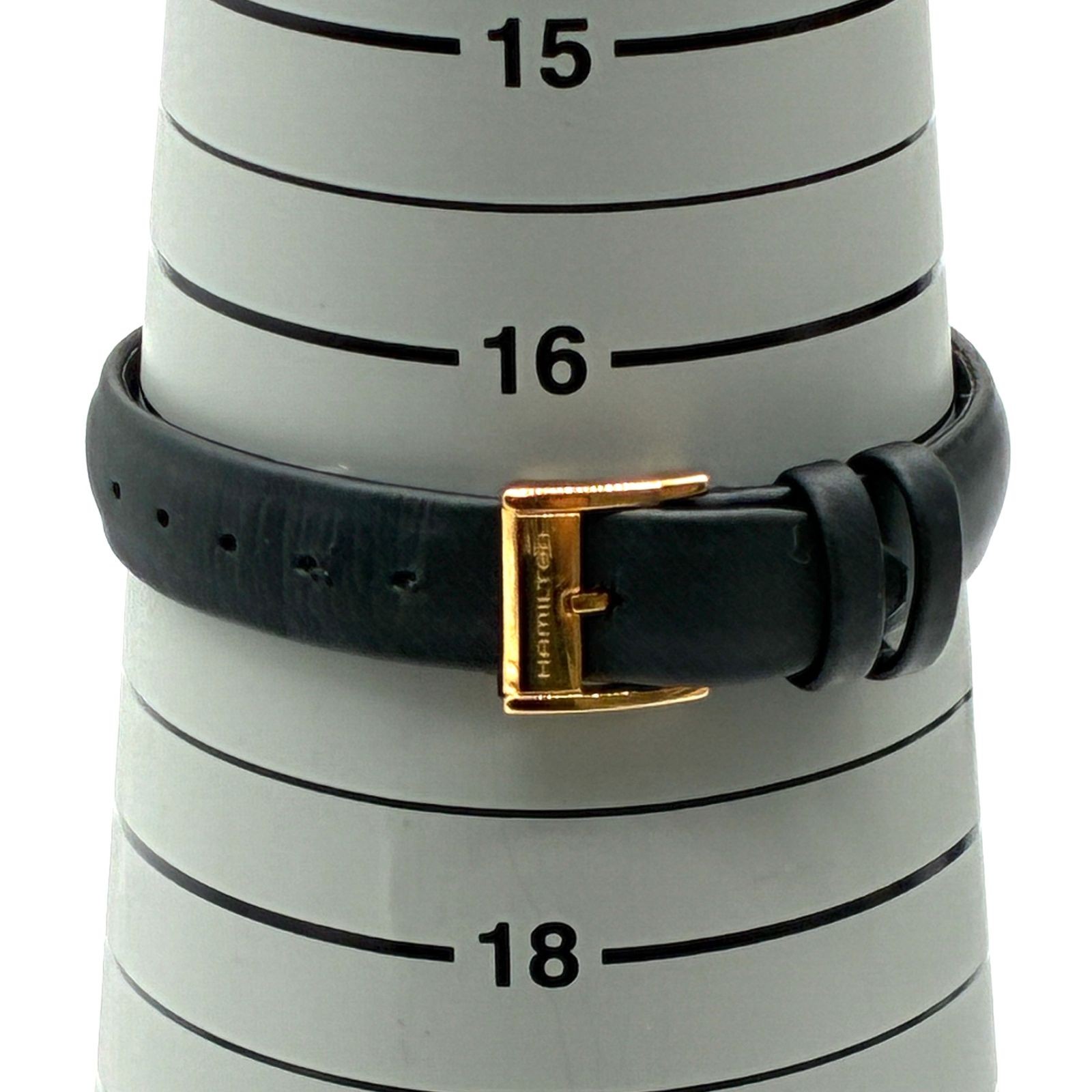 Rare Working Hamilton Jazzmaster Lady Quartz Natural Diamond PVD Gold Black Busi