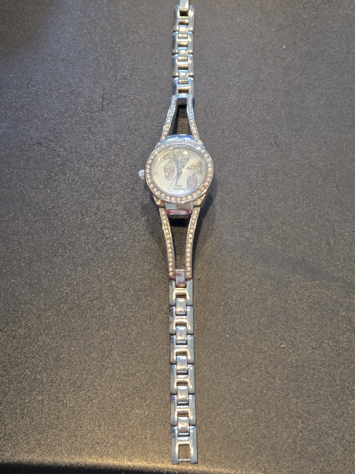 Armitron Glitter Tulip Dial, Silver Tone, 75/3713SV 6.7″ VGUC New Battery C67