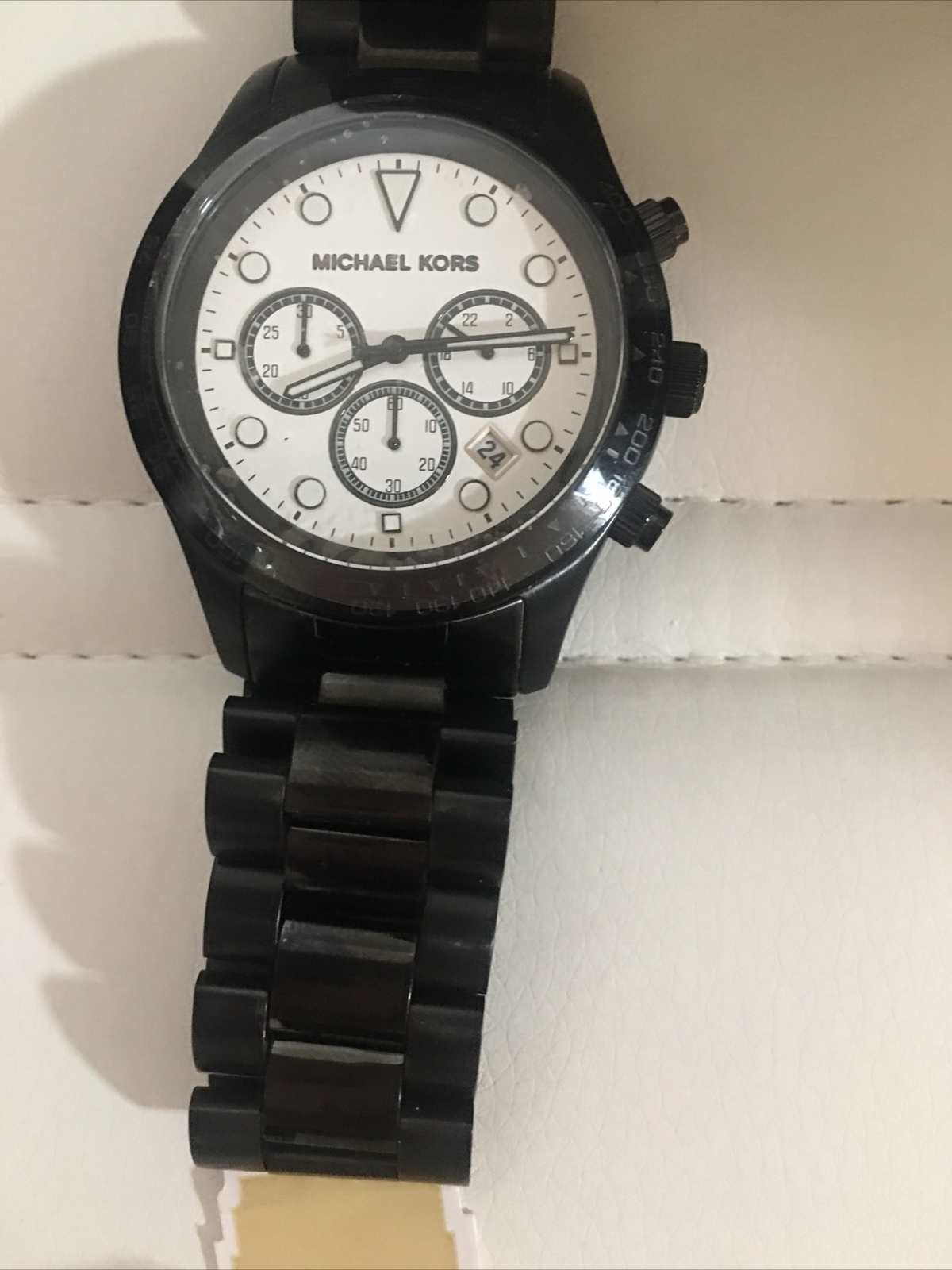 New Michael Kors Chronograph Black Steel Bracelet Watch MK6083